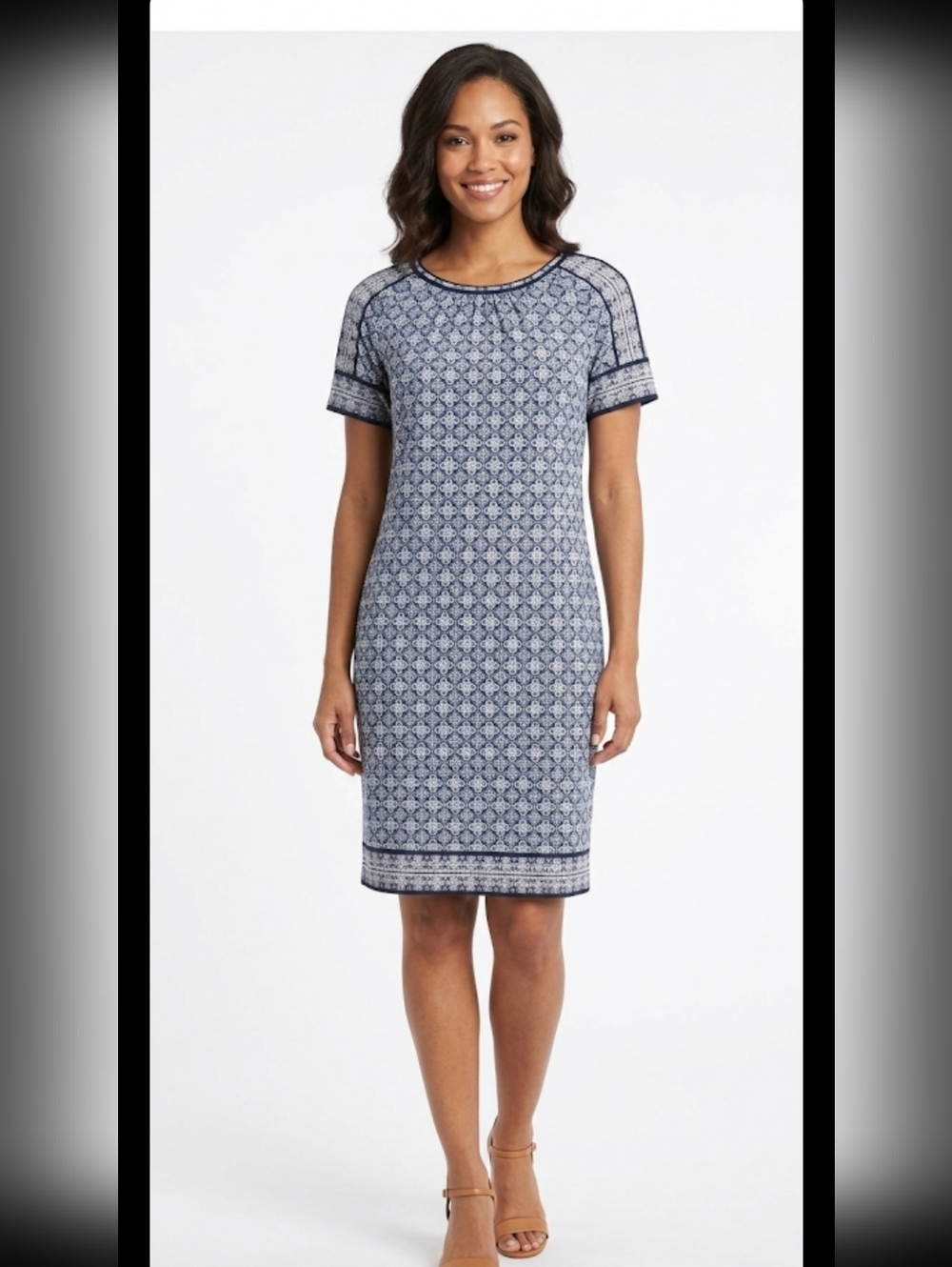 Maxstudio Women Blue Short Sleeve Dress,Round Neck,Cold Shoulder Size L